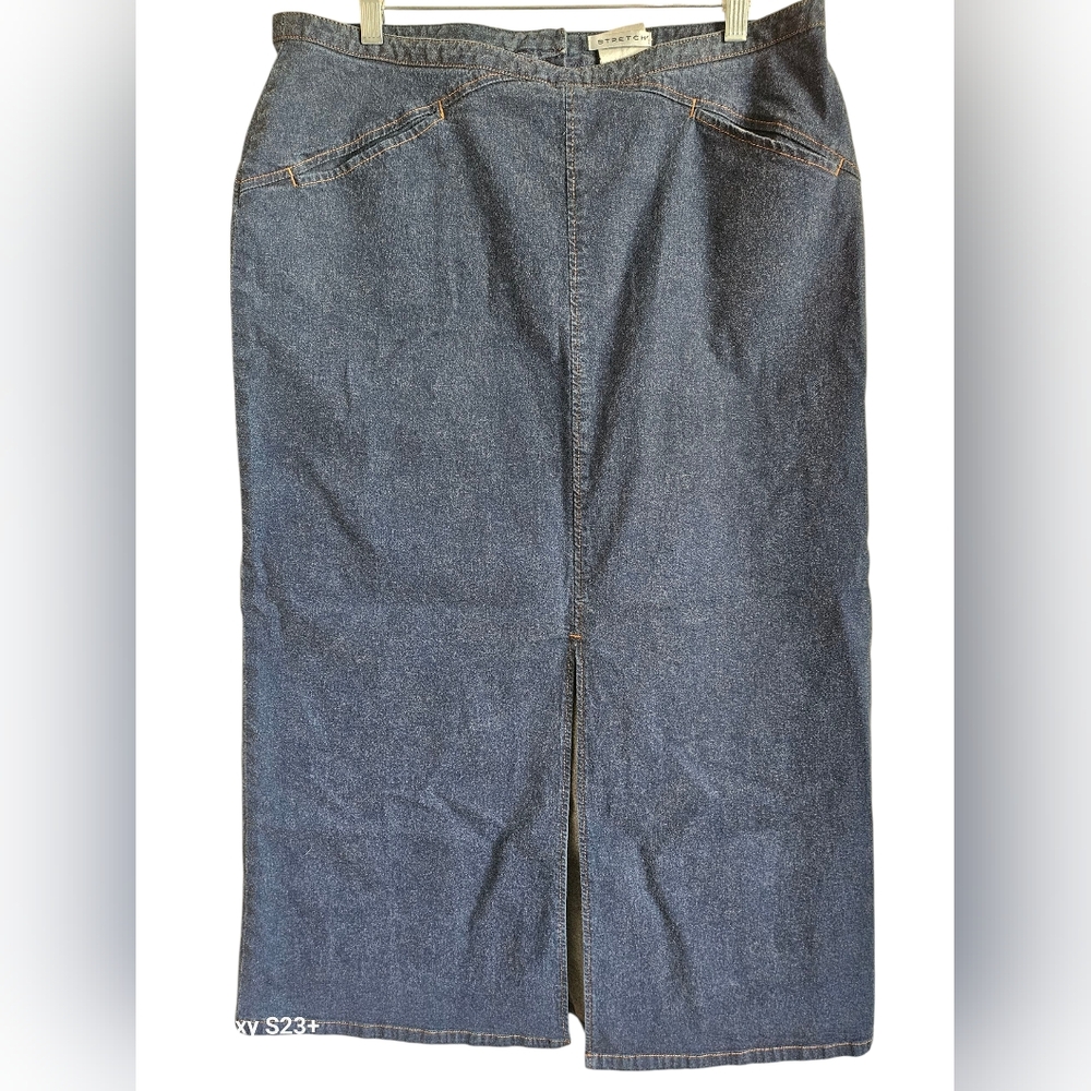 Villiager Sport Liz Claibon Stretch Denim Skirt Size 16